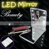 Hot Sale Lady Women Pocket Mirror 8 LED Lights Lamps Looking Glass LED Pocket Mirror