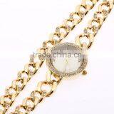 Women's Stainless Steel Band Rhinestone Luury Fashion Quartz Analog Wrist Watches Gold thumbnail-3