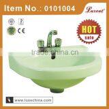 Ceramic cheap green color wash basin price