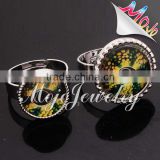 Eco zinc alloy apple ring for sale price with glass evil eye ring top