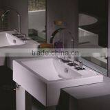 Ceramic Wash Basin Space Saving Self-cleaning Glaze Brass Water Faucet thumbnail-1