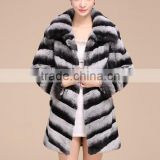 rex14045 fashion chinchilla rex rabbit fur coat popular