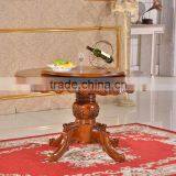Round Shape Wooden Furniture Reclaimed Rubber Wood Dining Table With Turntable thumbnail-1