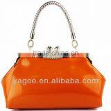 Vivid Patent Leather Tote Bag Shiny Frame Bag thumbnail-3
