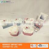 Folding sewing basket with handle colorful
