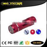 Onlystar GS-8400 Manufacturer Best Sellers AAA Battery Mini 9 LED Color Flashlight