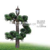 Plastic Pine Tree With Solar Lamp for Outdoor Decoration