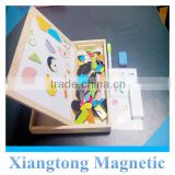 Faces Magnetic Wooden Jigsaw Puzzle Writable Board with a Pen