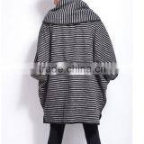 Women's Fashion Stripe Bat Poncho Cape Jacket Sweater Casual Warm Cloak Coat Knitwear thumbnail-3