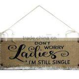 Wooden Home Sign Handmade Customized Burlap Printing thumbnail-2