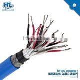 individual screen unarmoured instrument cable BS DIN 5*3*1.5mm2 PVC insulated copper wire braiding shielded oil fire resistance