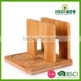 High Quality Bamboo Napkin Holder With Pepper and Salt Shaker Set thumbnail-2