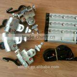 X-801-1 Surface Wheelchair Restraint System Locked in Notched Tracks
