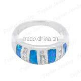 Classic Blue Opal Design Ring Simple Design Ring With cz thumbnail-2