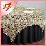 Cheap Round or Square Wedding Embroidered Gold Sequin Glitter Table Overlays thumbnail-4