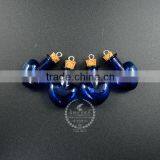 30*20mm blue heart shape glass bottle 5mm mouth wood bail vial pendant wish charm DIY supplies 1800150