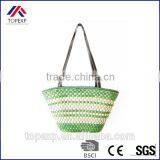 Paper Straw Bag Beach Striped Tote Bag thumbnail-4