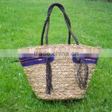 Sea grass straw beach bag for woman