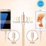 Strong Braided + Metal Connector Micro Usb Cable , Colorful Data Cable , Fast Charging for Iphone Cable thumbnail-4