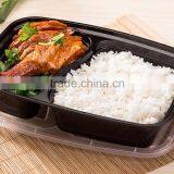 Yoyo Check Now Plastic Black Lunch Box Food Container With Clear Lid 2 Compartment thumbnail-4