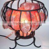 UNIQUE WROUGHT IRON SALT LAMPS WITH SALT CHUNKS thumbnail-5