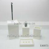 EA0073 New Design Eco-friendly Resin Material Accessories Bathroom Set White thumbnail-1