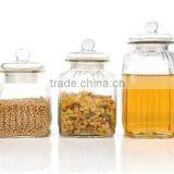 ZIBO Square Clear Glass Wholesale Apothecary Jars With Glass Lids