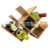 Decrative W Shape Bamboo Wine Storage Rack Free Standing thumbnail-1