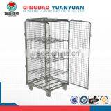 Foldable Security Roll Trolley Logistics Pallet Security Demountable Roll Pallet Metal Cage Wire Container