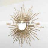 Gold Mirror Hammered Metal Frame Mirror thumbnail-5