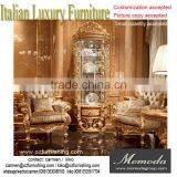 Luxury Fancy Customized European Louis XV Magnificent Exquisit Wood Carved Golden Living Room Furniture Sofa Chair Set thumbnail-1