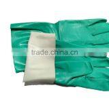 Green Nitrile Industry Glove With Flock Lined Straight Cuff thumbnail-2