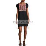 Women Summer Embroidery Dress 2017 Cap Sleeve Linen Flare Dress HSD9995 thumbnail-2