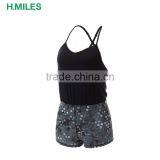 Custom Tank Tops and Short Pants Women Fitness Wear Short Yoga Jumpsuit thumbnail-1