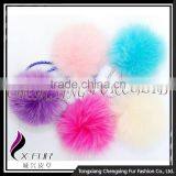 CX-P-23 High Quality Fashion Cute Fox Fur Ball Ring Pendant Pom Pom Custom Keychain thumbnail-1