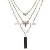 Zm35321a Wholesale Chain Statement Jewelery Gold Plated Turquoise Necklace 2017 thumbnail-2