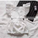 White Color Plain Baby Clothes European Summer Ruffle Baby Clothes Romper thumbnail-5