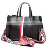 Top-Grade Simple Design Leather Hand Bags Color Straps Women Tote Handbag thumbnail-4