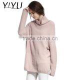 Custom winter fall casual women loose turtleneck cashmere pullover sweater