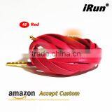 Luxury Italian Sheepskin Leather Shoe Laces Metallic Shoelaces for Air Jordan Sneakers - Orange Dress Shoes Laces thumbnail-2