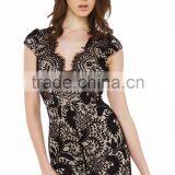 Sexy v Neck Cap Sleeve Lace Dress Wholesale Halter Lady Lace Evening Dress 2016 thumbnail-2