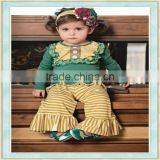 Kids wholesale baby clothes long sleeve top bell-bottoms 2pcs clothing boutique style outfit