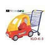 Cute Chrome Little Kids Shopping Carts With Plastic Children Car / Kiddie Shopping Carts thumbnail-1