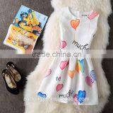 Heart Ballon Women Printed A Line Dress/sym Rose Multi Design Sleeveless A Line Dress Skirt