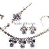 2014 Fashion Jewelry Set,Rhinestone Wedding Jewelry Set,Zircon Design Bridal Jewelry Set w Bracelet,Earring n Necklace