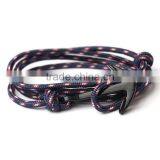 Men Beaded Charm Wrist Band Anchor Bracelet thumbnail-2