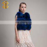 Wholesale European Style Royal Blue New Real Raccoon Fur Sleeveless Vest thumbnail-3