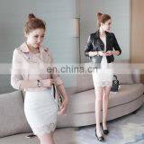 New Arrival Woman Fashion pu Leather Motocyle Jackets thumbnail-1