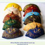 Africa Muslim Embroidered Wool Cap / Muslim Wool Cap / Africa Wool Cap / Embroidered Wool Cap