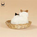 ITZZZ Lifelike Plush Furry Sitting Cat Realistic Pet Animal Figurine Home Decor Life Size Cat Model thumbnail-5
